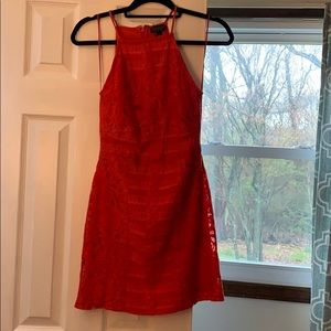 Topshop Red Lace Dress